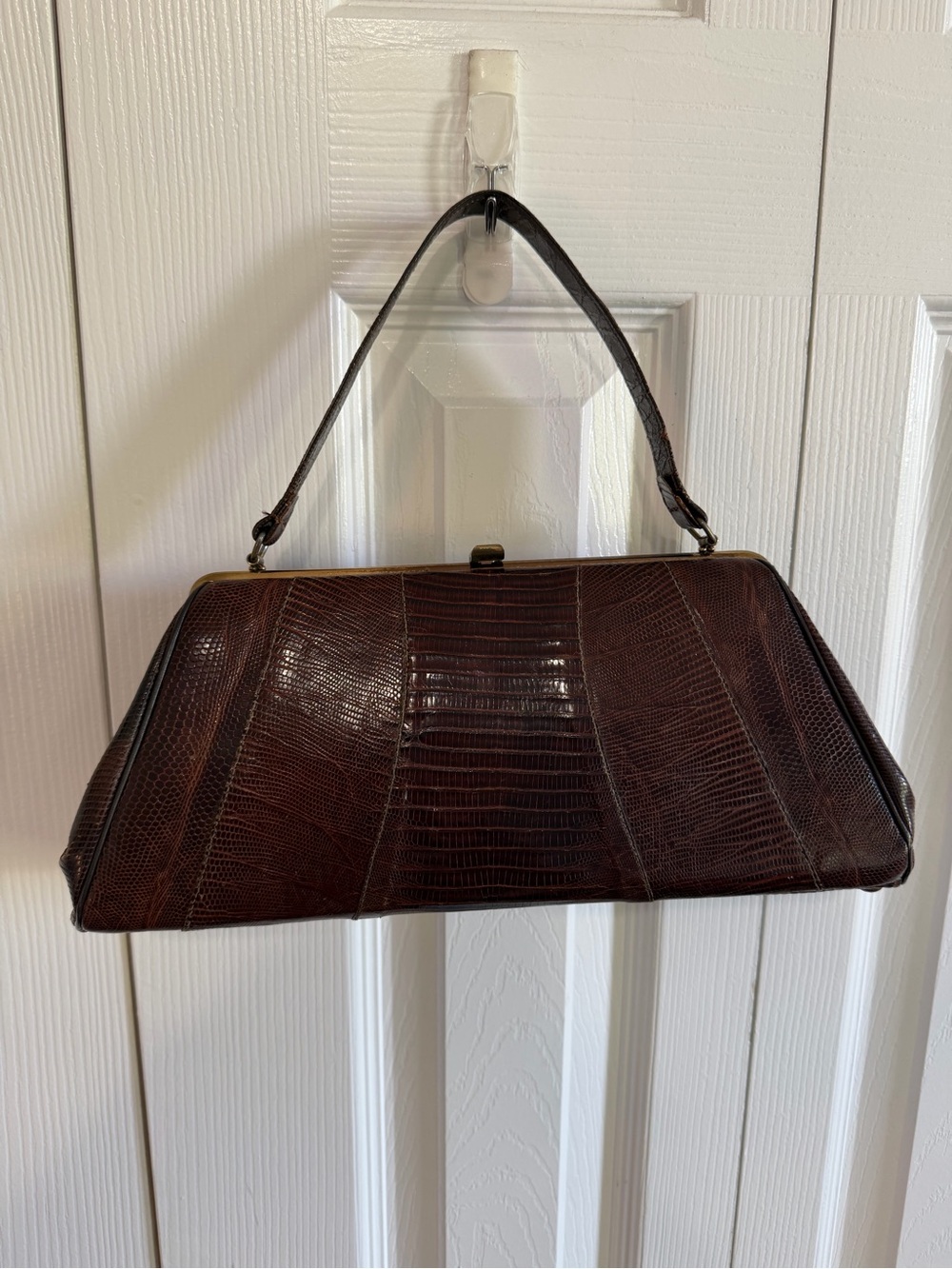 Coach Alligator Skin Trapezoid Handbag Authentic 1950s - Picture 2 of 4